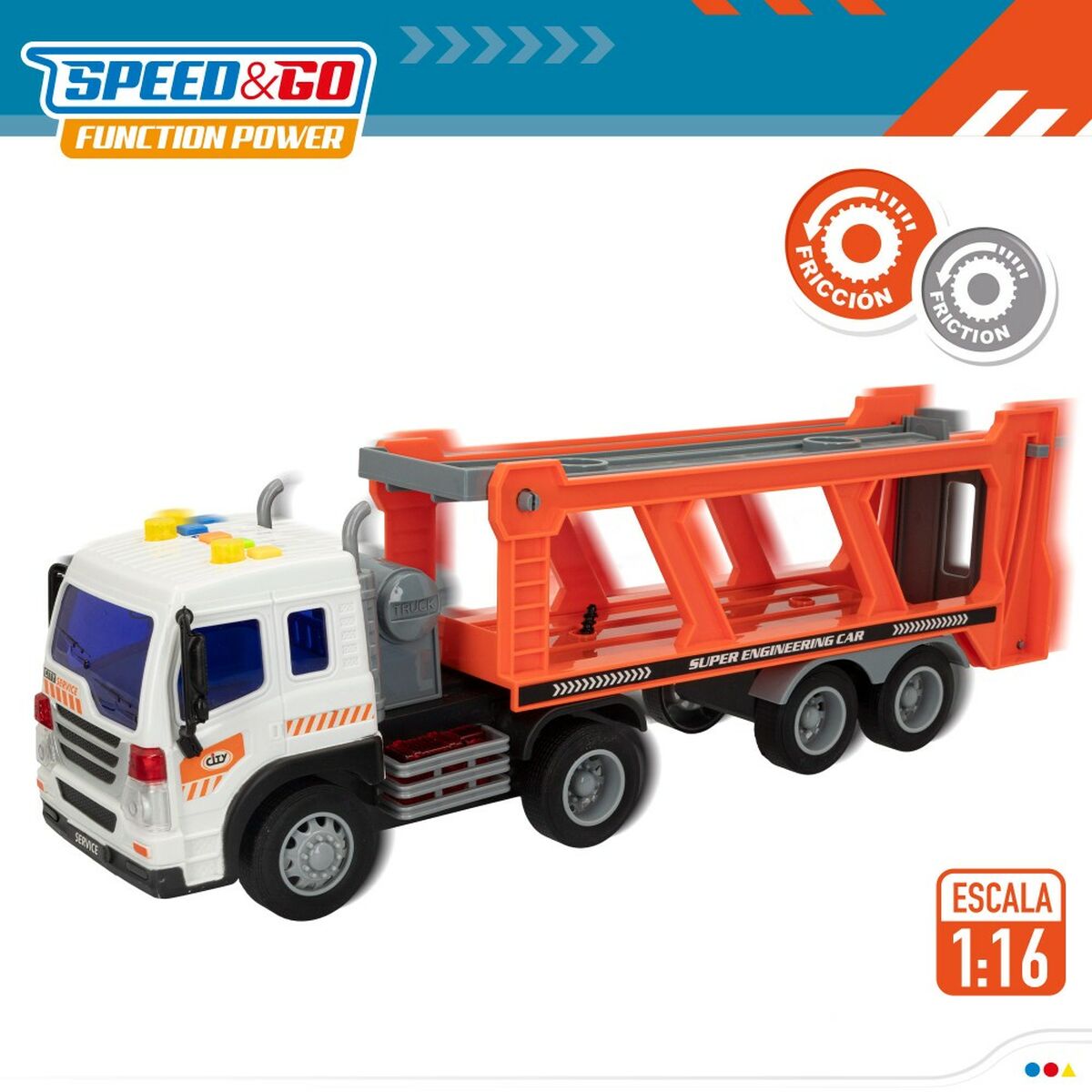 Lastbil och småbilar Speed & Go 37,5 x 12,5 x 10 cm (2 antal) - 10