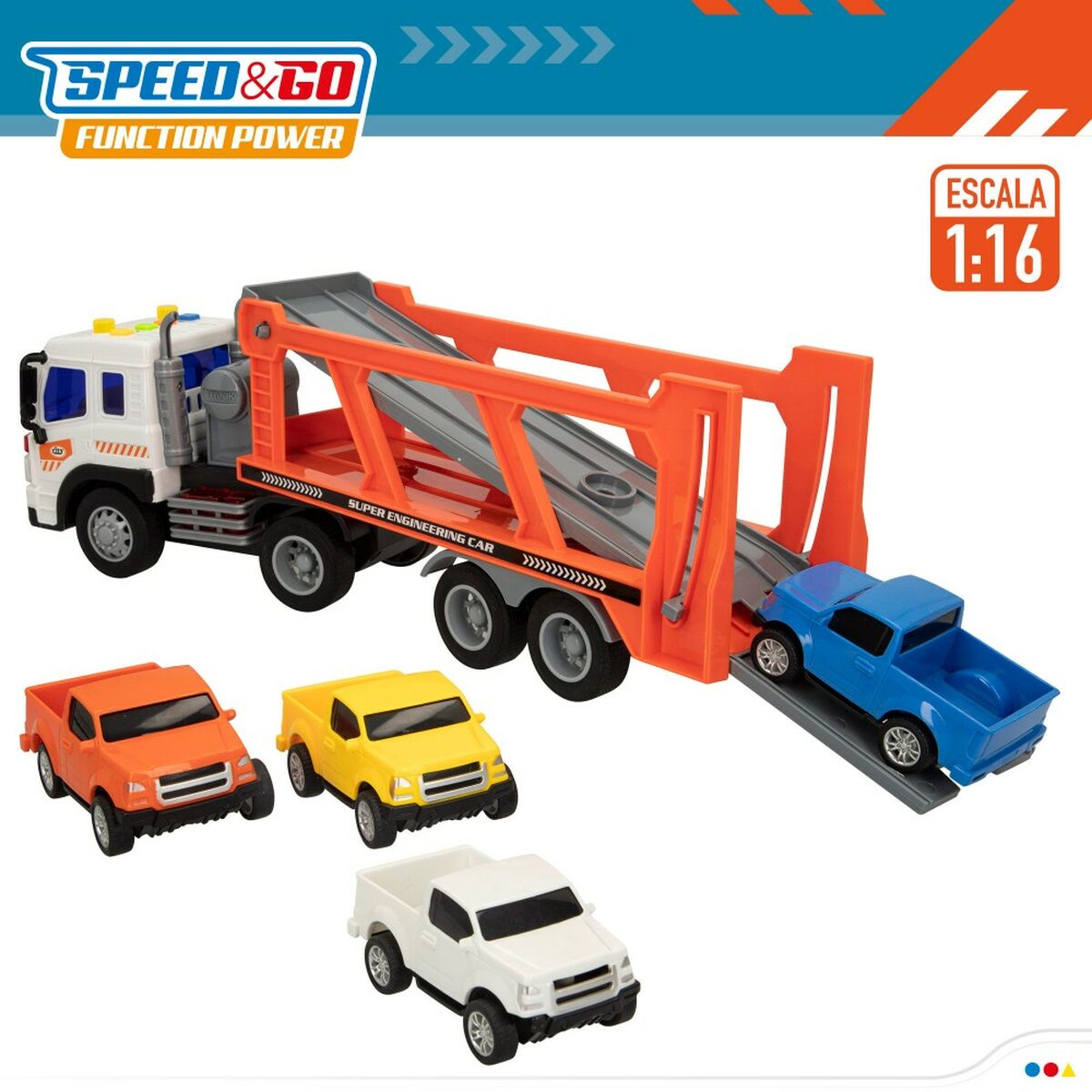 Lastbil och småbilar Speed & Go 37,5 x 12,5 x 10 cm (2 antal) - 4