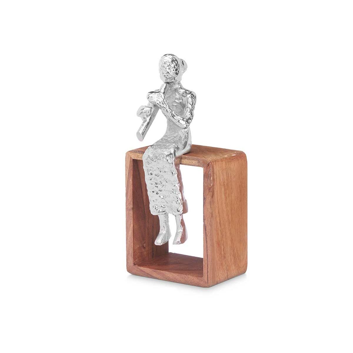 Prydnadsfigur Gift Decor Brun Silvrig Silver Blockflöjt 13 x 27 x 13 cm (6 antal) - 5