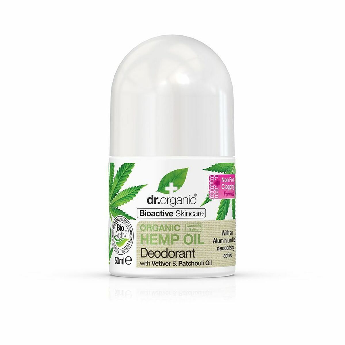 Roll-on deodorant Hemp Oil Dr.Organic Bioactive Skincare Hampaolja (50 ml)