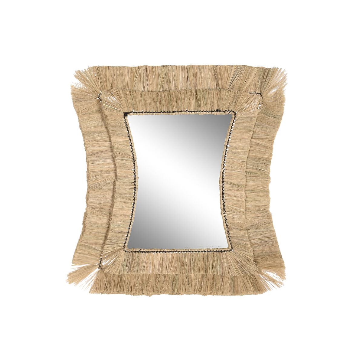 Väggspegel DKD Home Decor 62 x 4 x 70 cm Glas Bali Jute - 4