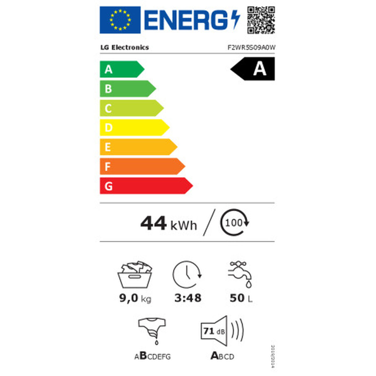 Tvättmaskin LG F2WR5S09A0W 60 cm 1200 rpm 9 kg - 3
