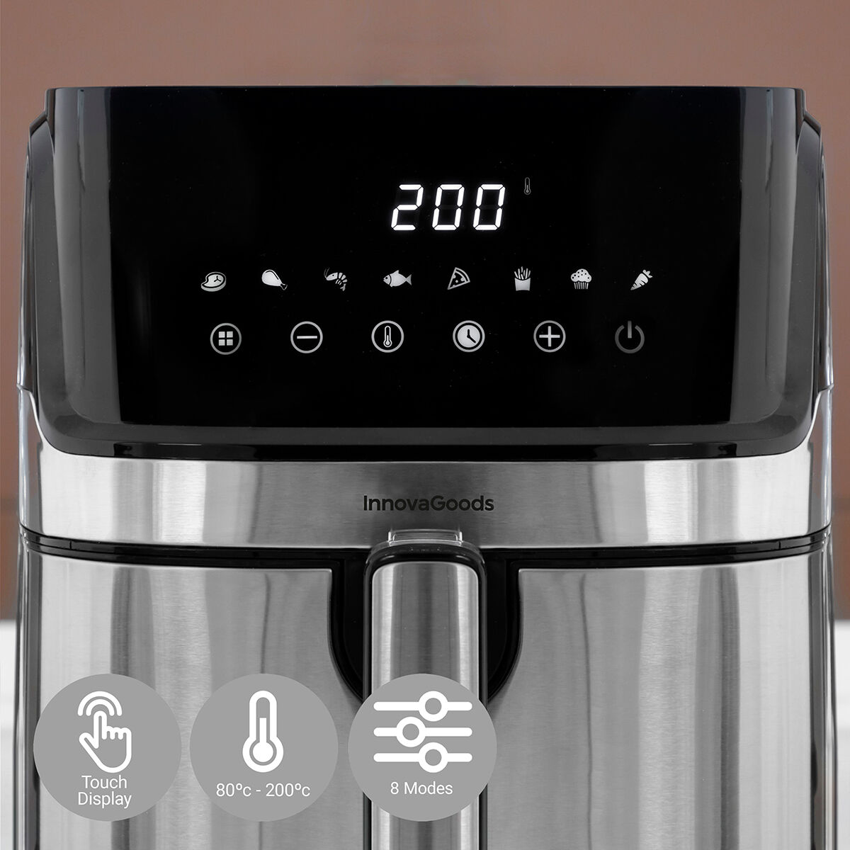 Luftfritös InnovaGoods Fryinn Pro 5500 Svart 1700 W 5,5 L Rostfritt stål - 17