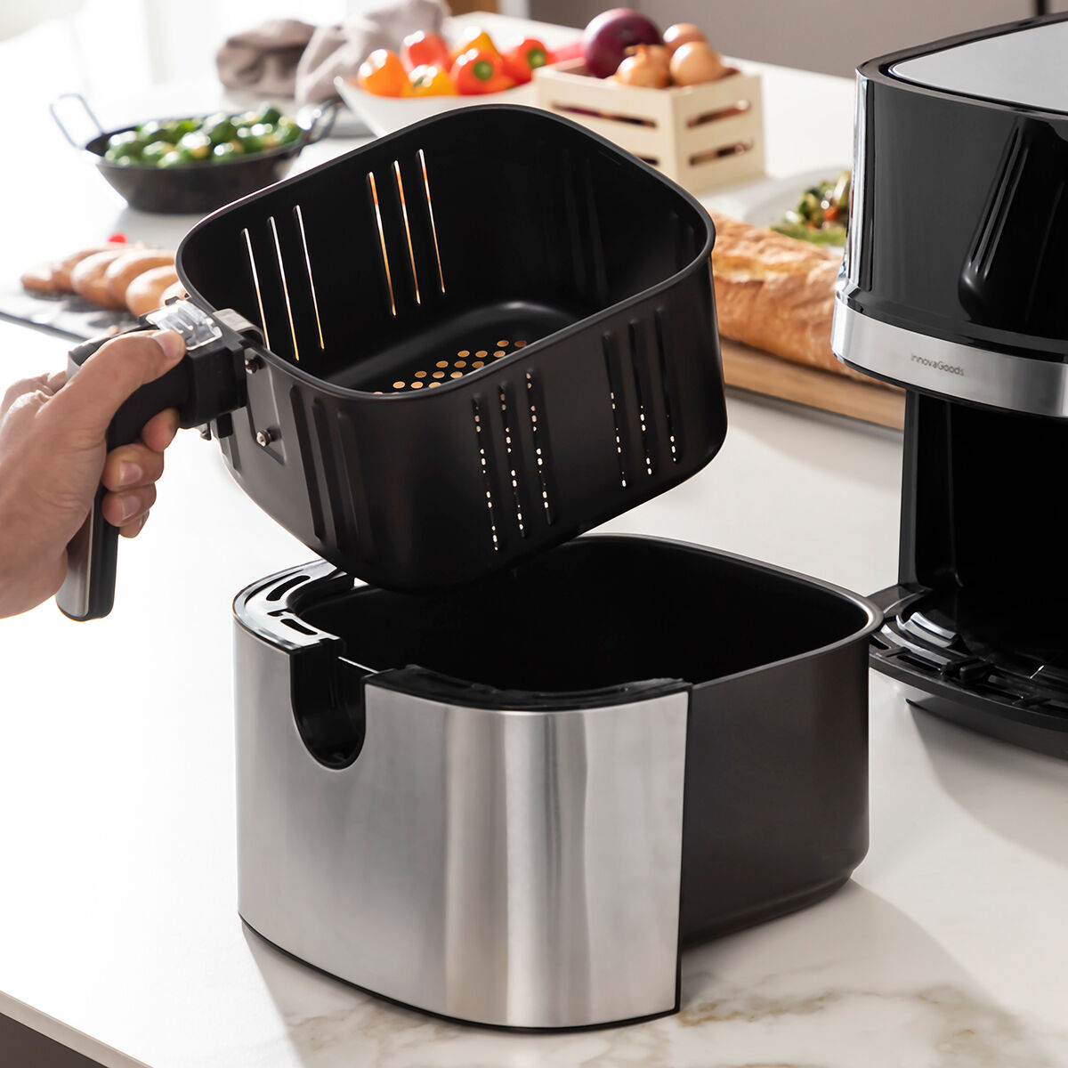 Luftfritös InnovaGoods Fryinn Pro 5500 Svart 1700 W 5,5 L Rostfritt stål - 19