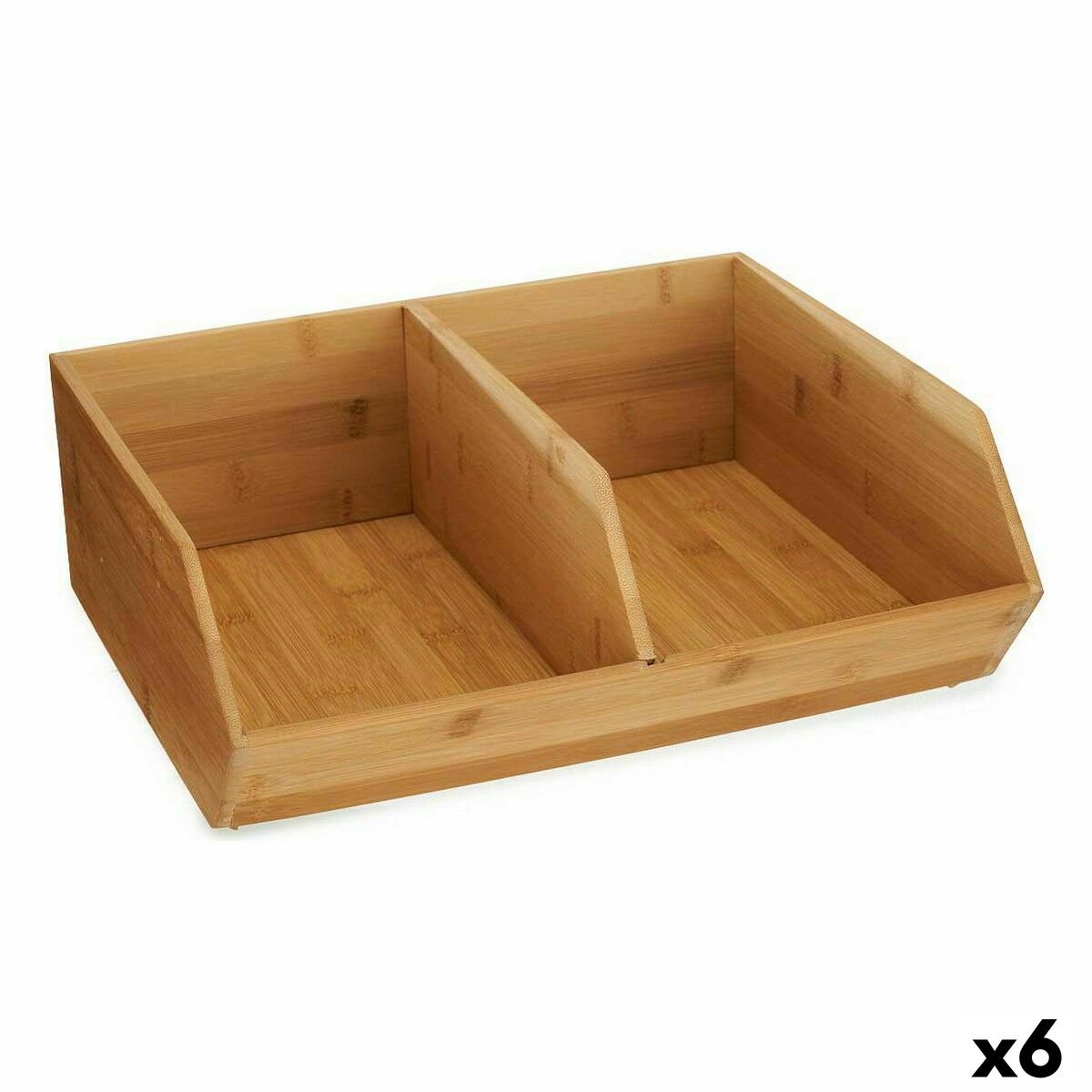 Stapelbar förvaringslåda Kinvara JWKW-5152 (2) Brun Bambu 34,5 x 13 x 31 cm (6 antal) - 3