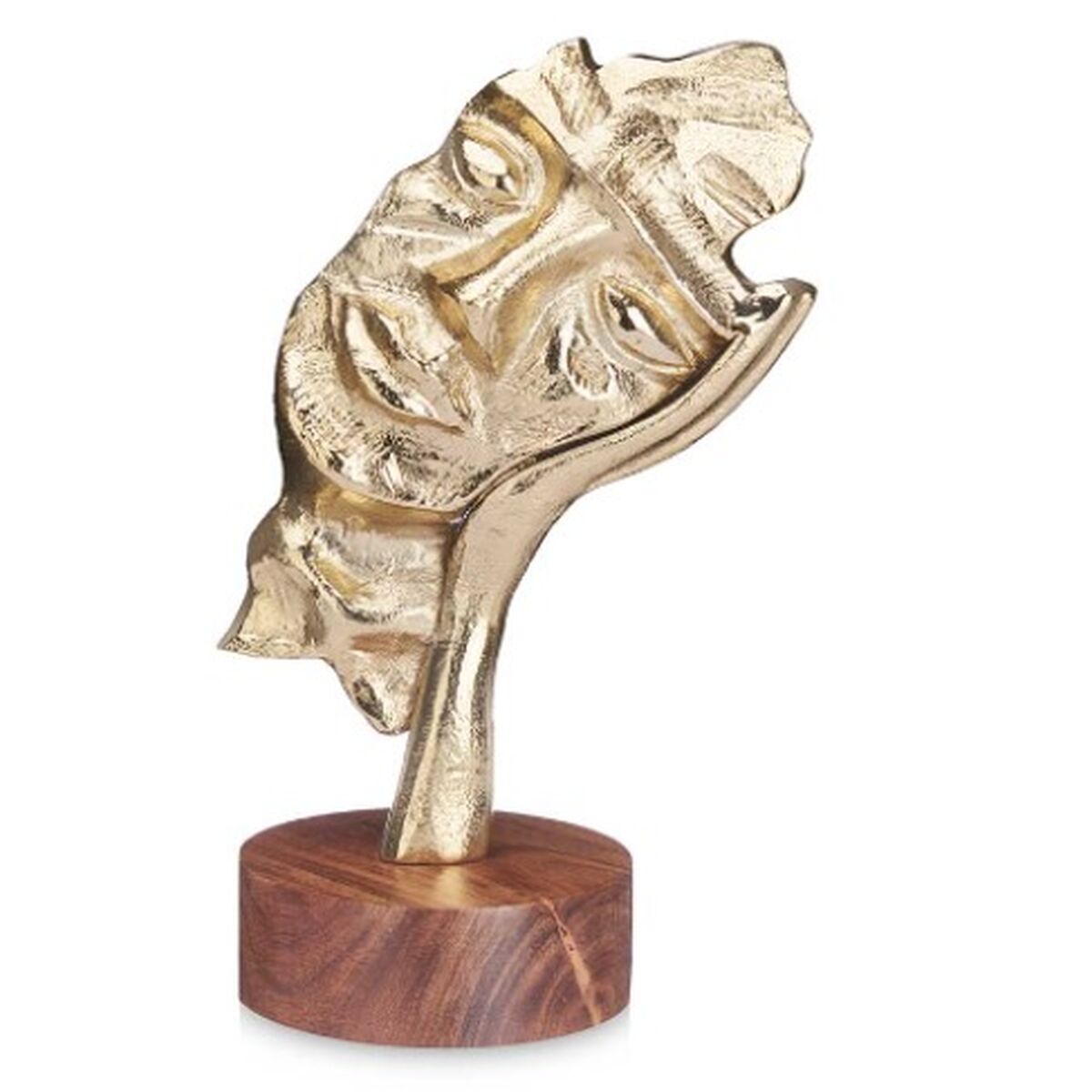 Prydnadsfigur Ansikte Gyllene Trä Metall 16,5 x 26,5 x 11 cm - 4