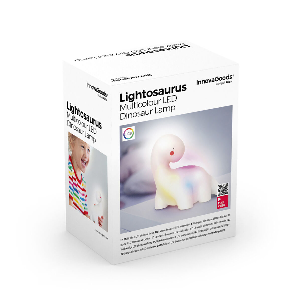 Flerfärgad dinosaurielampa med LED Lightosaurus InnovaGoods - 10