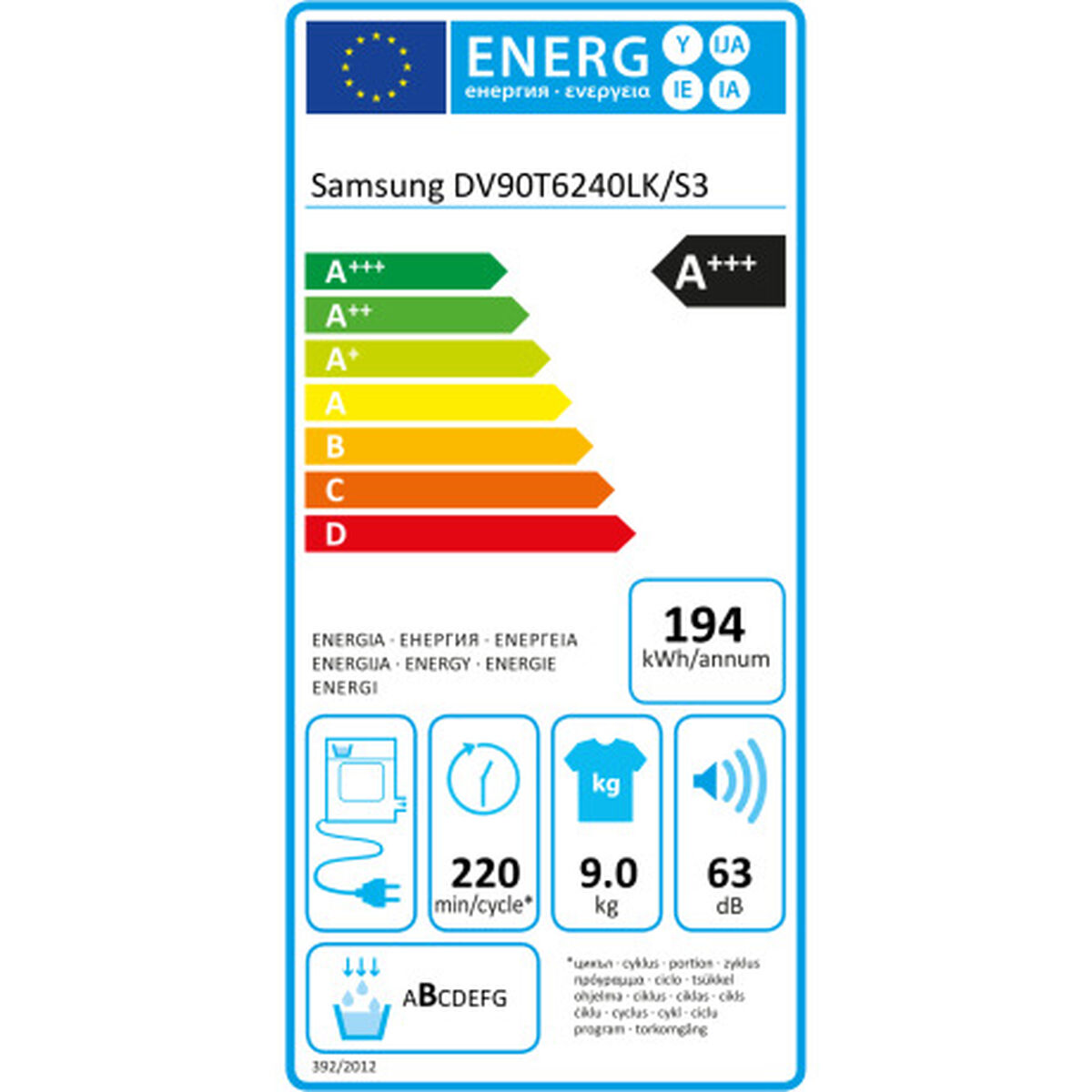 Dryer Samsung DV90T6240LKS3 9 kg - 2