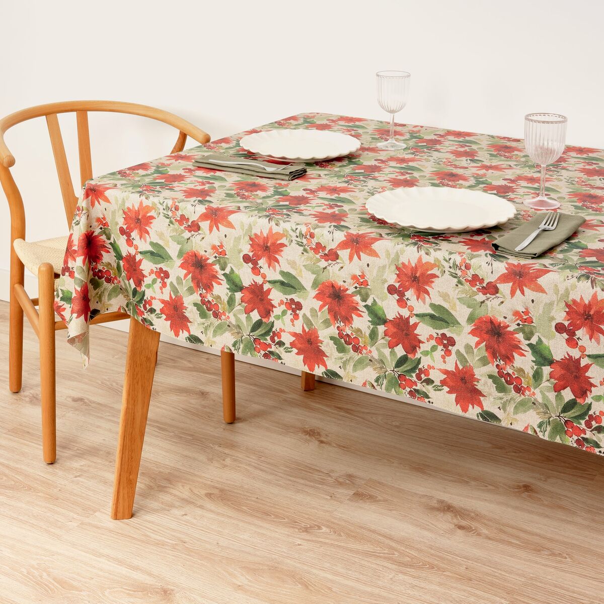 Fläckresistent bordsduk i harts Belum Merry Christmas Multicolour 150 x 150 cm - 2