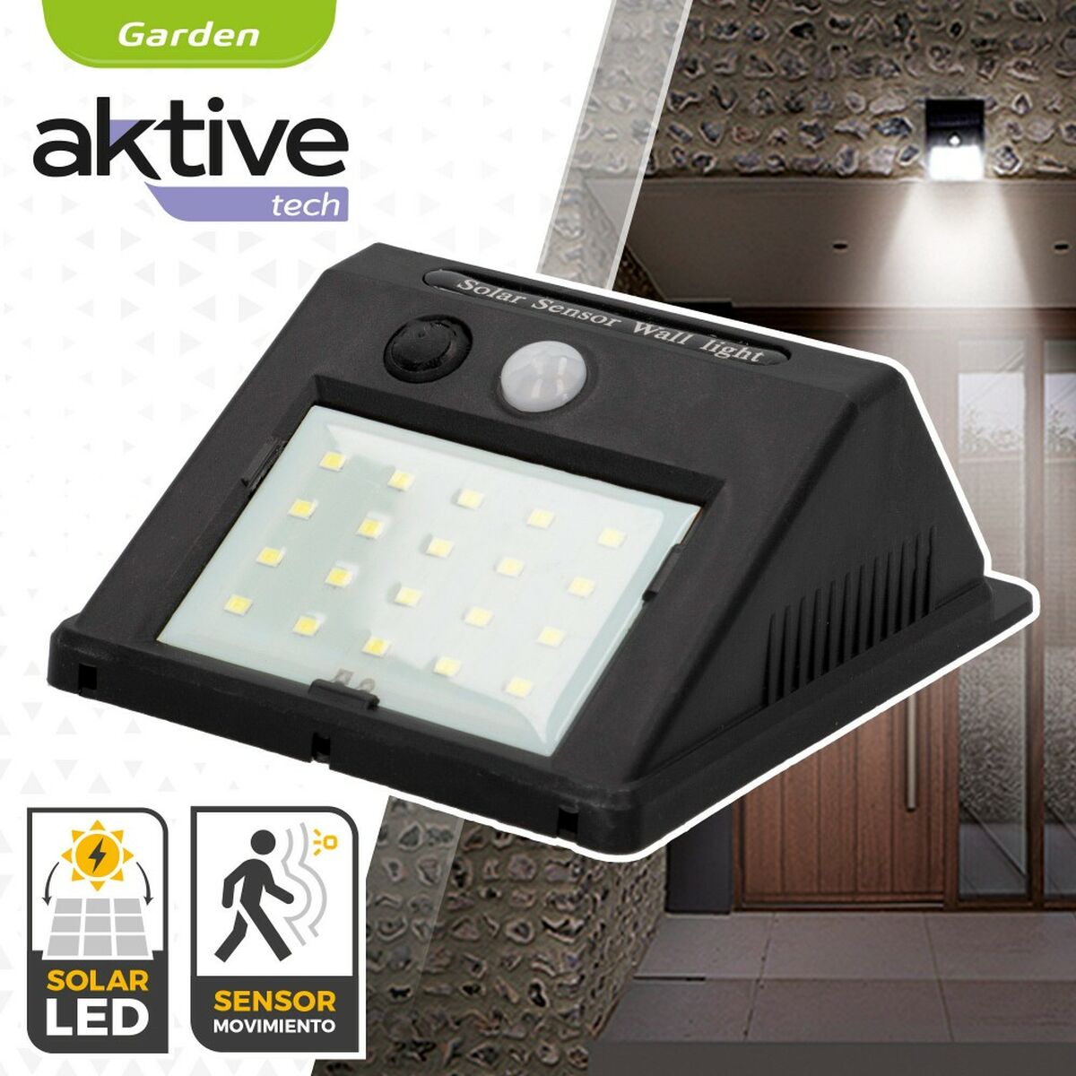 LED-lampa med rörelsesensor Aktive Plast 9 x 12 x 5 cm (6 antal) - 9