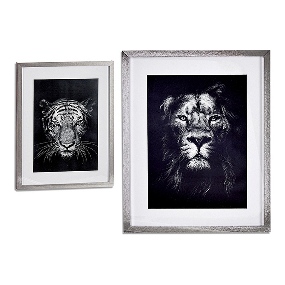 Tavla Gift Decor Lion - Tiger Glas spånskiva 43 x 3 x 53 cm