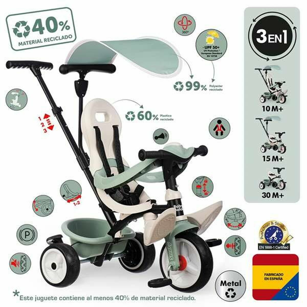 Trehjuling Smoby S.Life Balade Multicolour - 3
