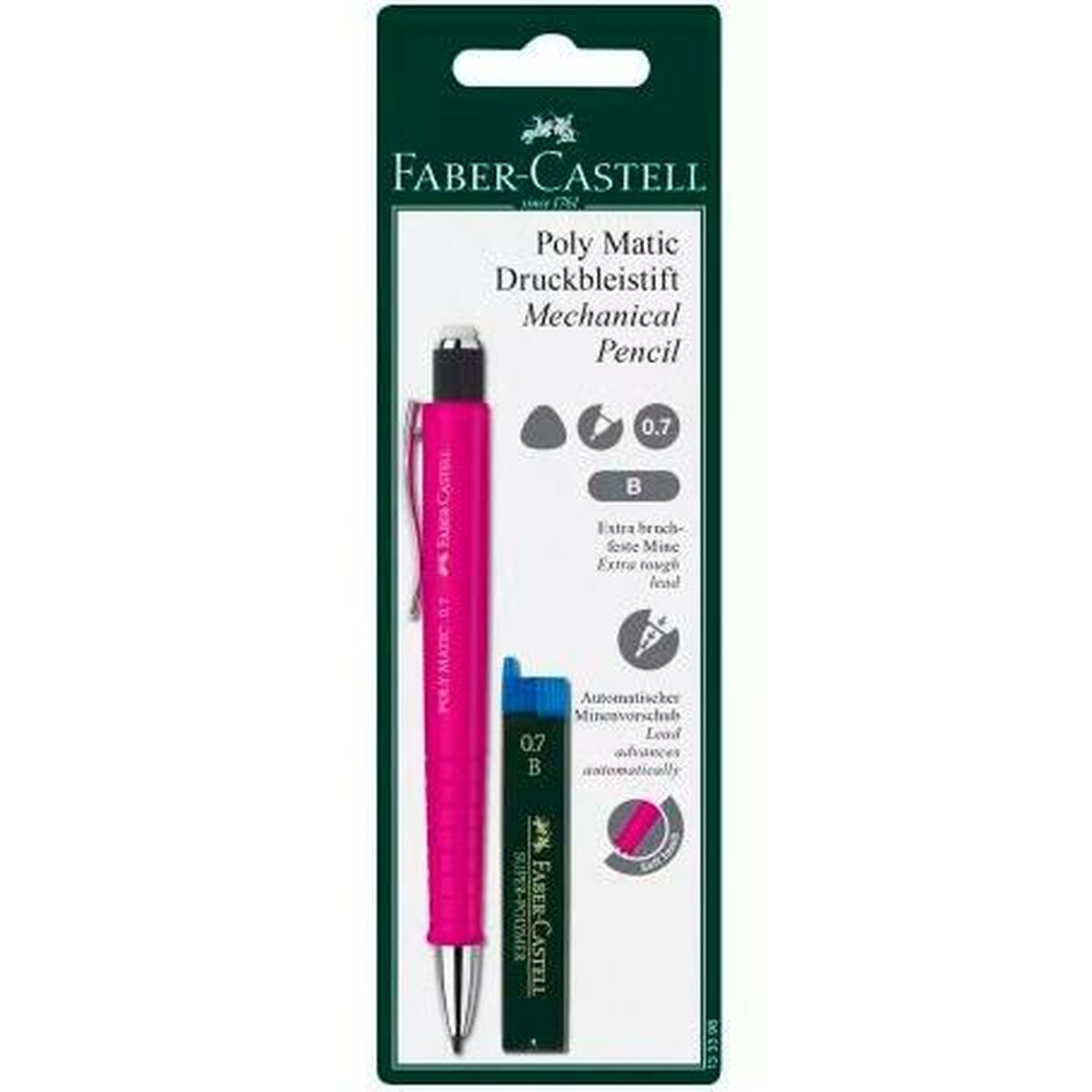 Pennset Faber-Castell Grip  Matic Rosa 0,7 mm (5 antal) - 2