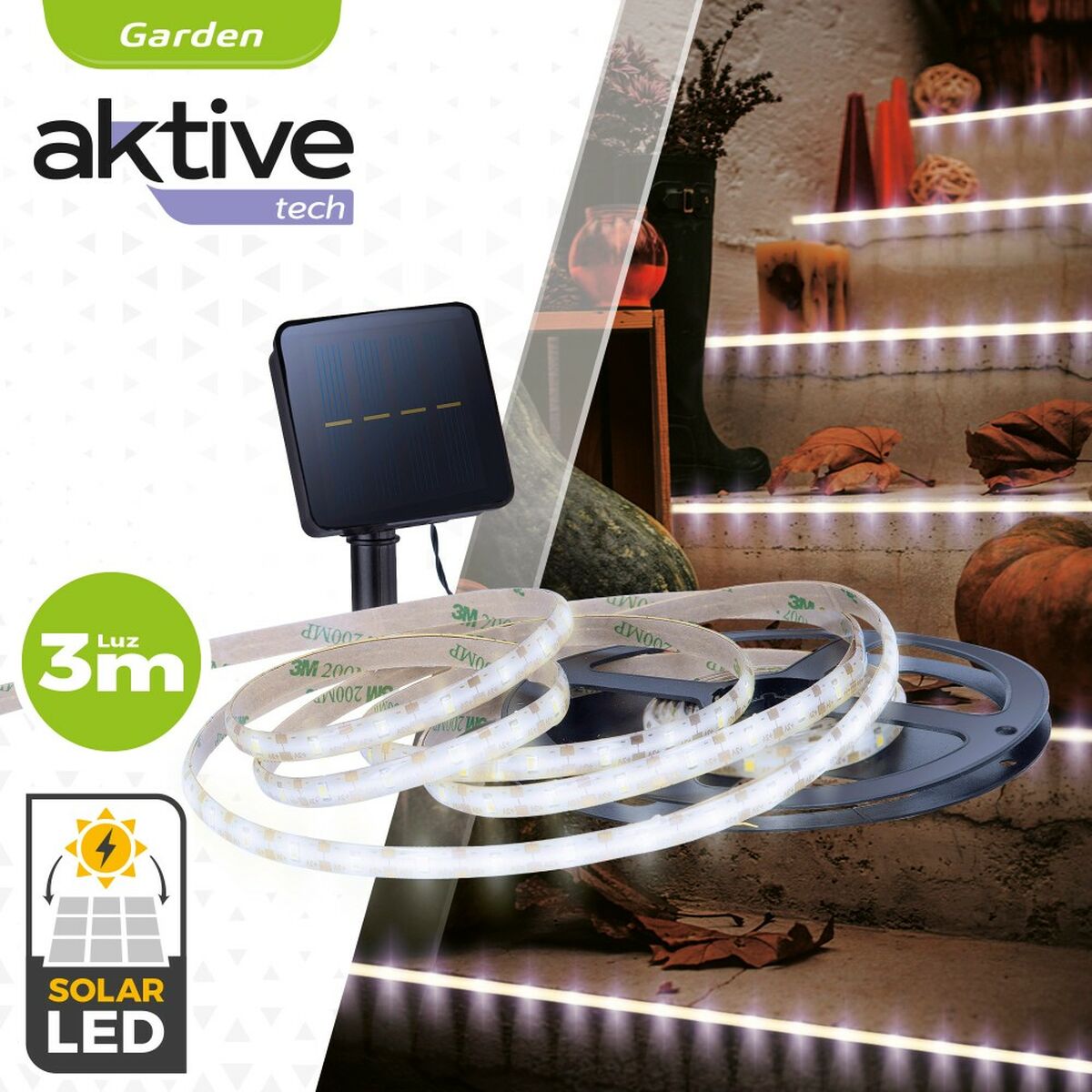 Belysningsremsa Aktive LED Vit Trädgård 3 m (6 antal) - 8