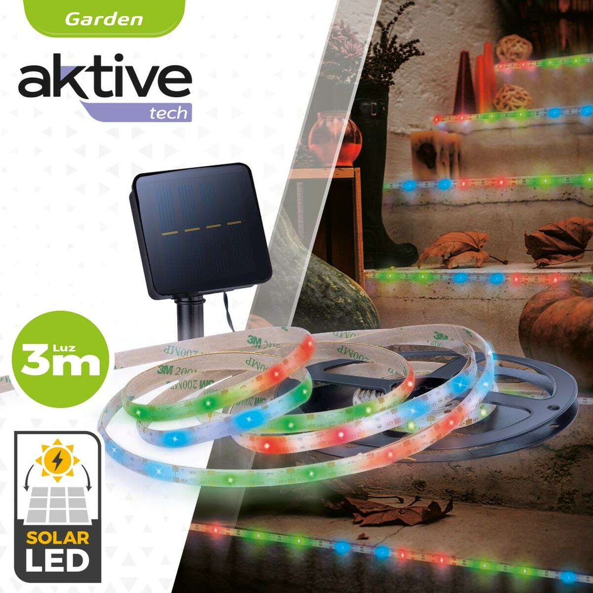 Belysningsremsa Aktive LED Multicolour Trädgård 3 m (6 antal) - 8