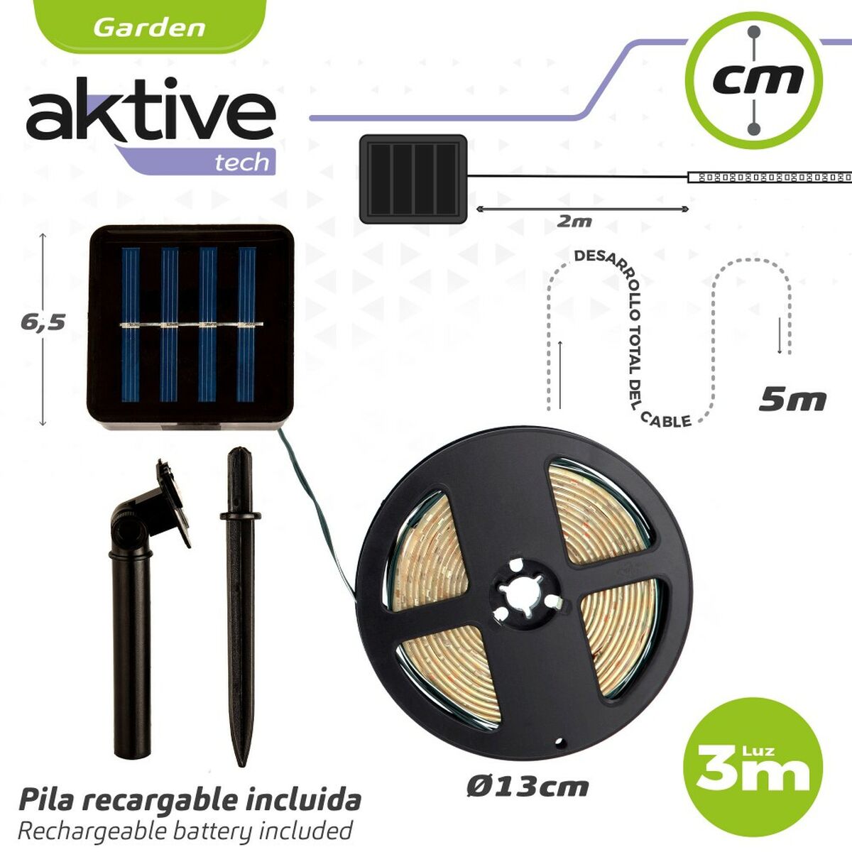 Belysningsremsa Aktive LED Multicolour Trädgård 3 m (6 antal) - 5