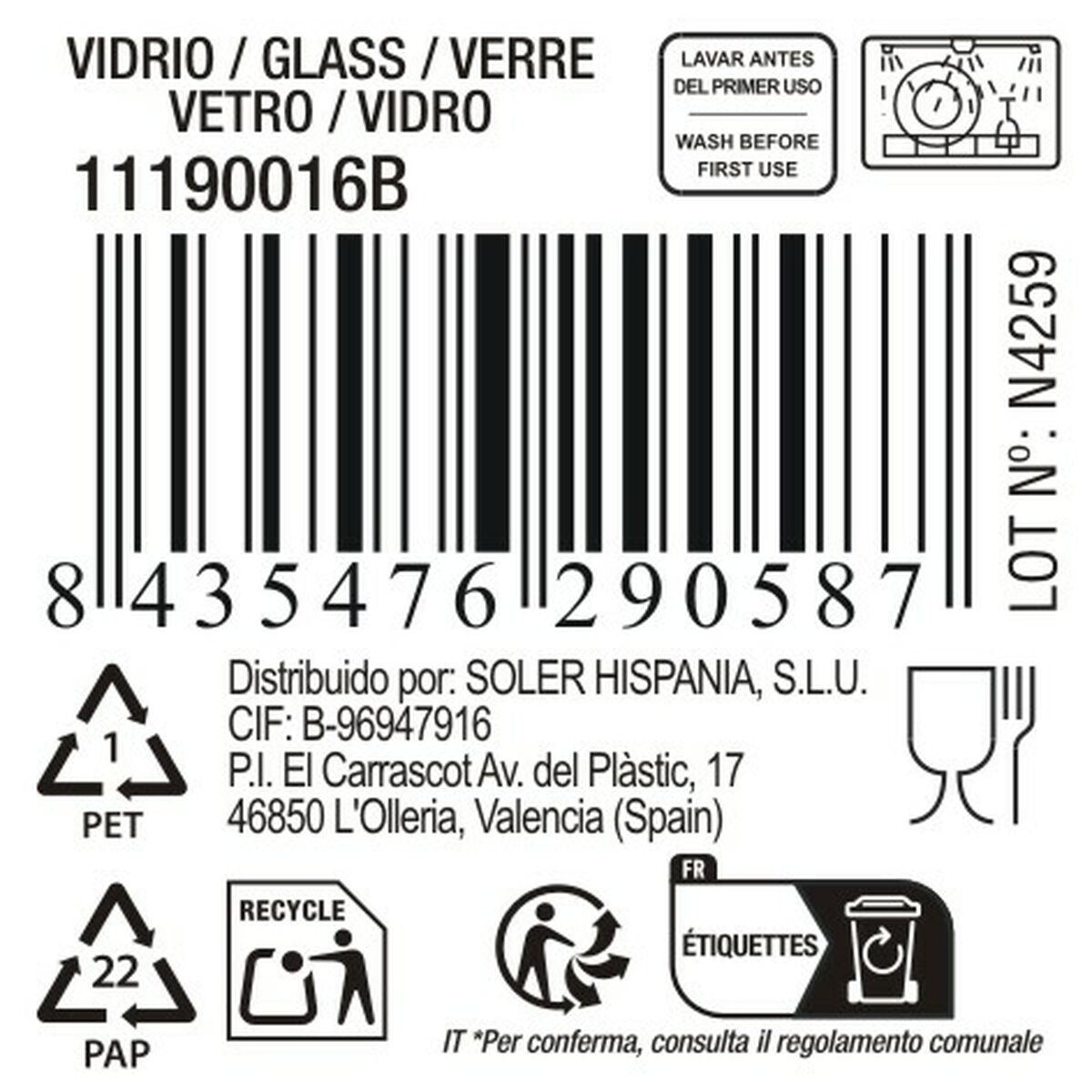 Glas för vatten Inde Trikua 310 ml (48 antal) - 5