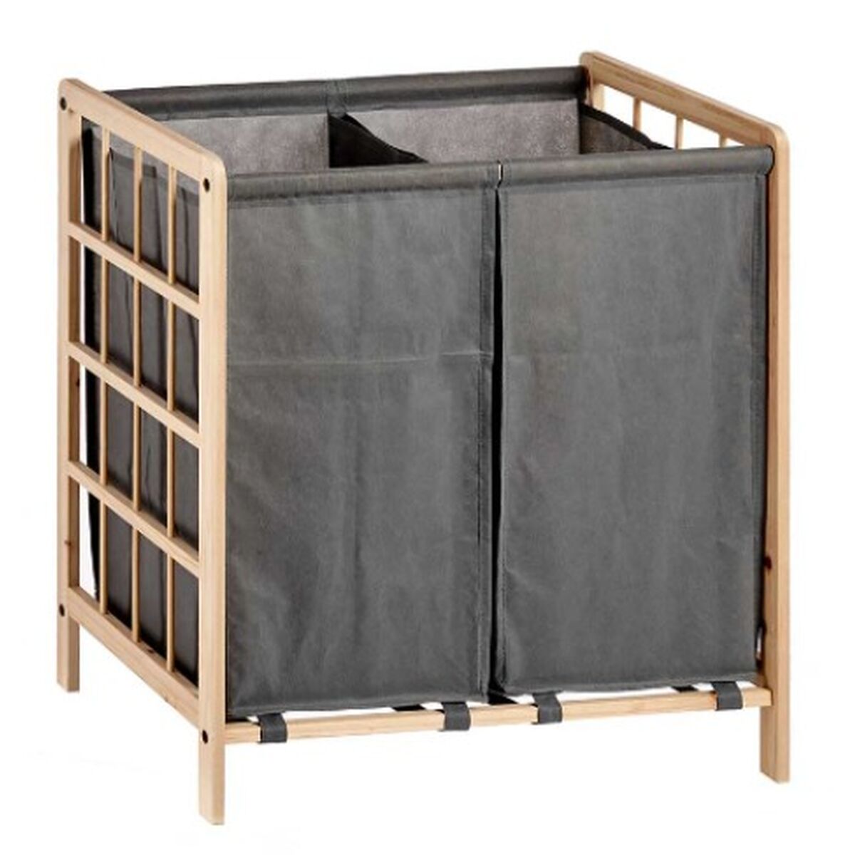 Tvättkorg Kipit XJL146354H Brun Grå Trä 30 L x 2 33 x 60 x 59,5 cm (12 antal) - 5