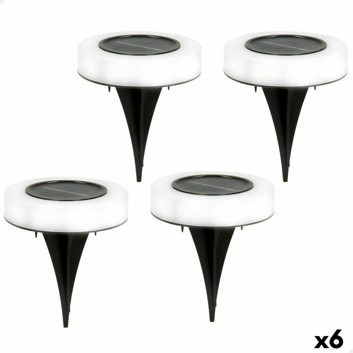 Uppsättning med solcellsstav Aktive 4 Delar ABS 10,5 x 12,5 x 10,5 cm (6 antal)