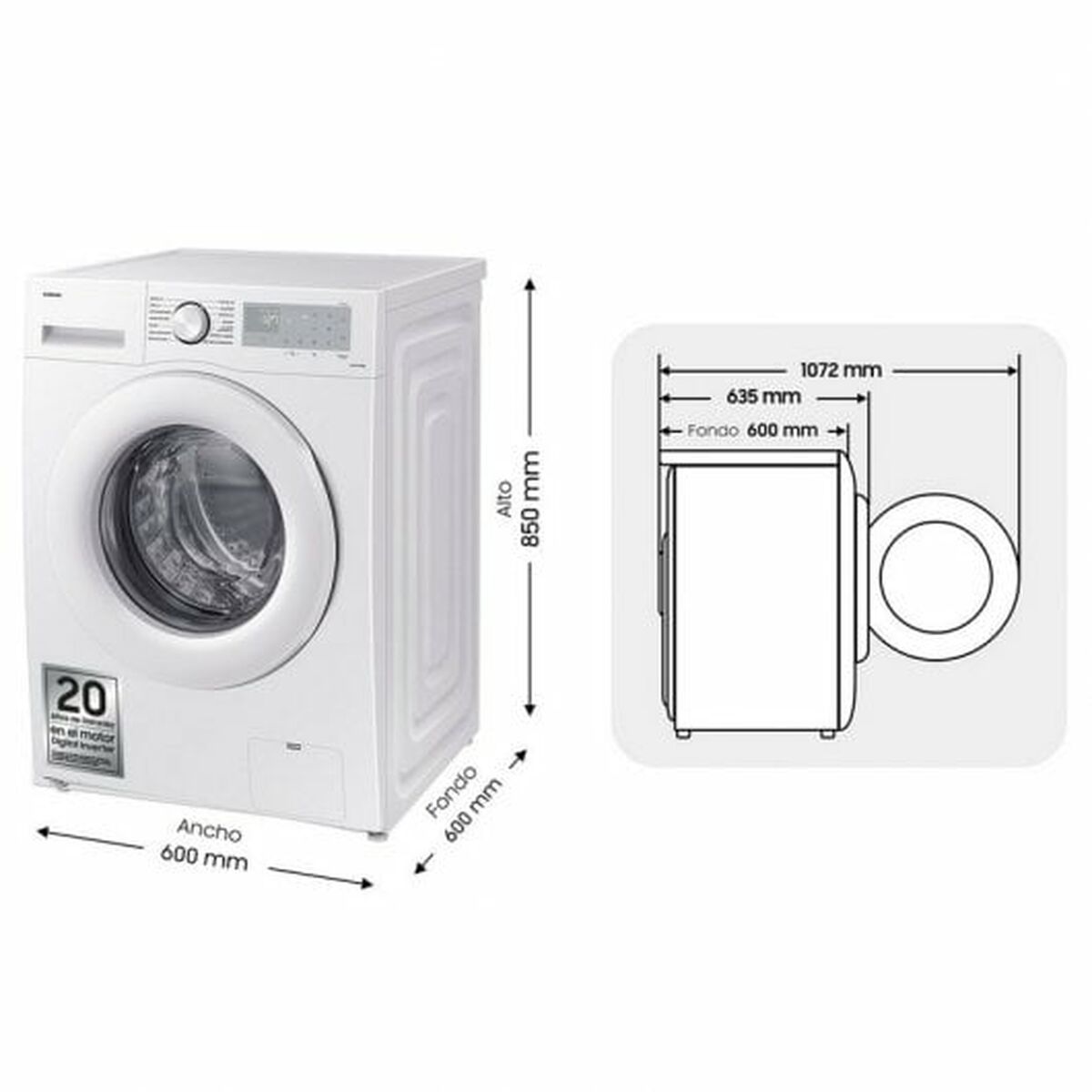 Tvättmaskin Samsung WW80CGC04DTH 60 cm 1400 rpm 8 kg - 5