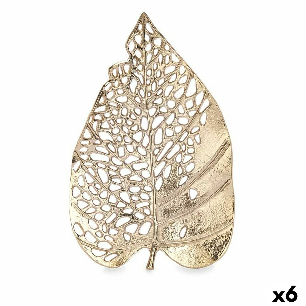 Prydnadsfigur Blad Gyllene Metall 40,5 x 4 x 26 cm (6 antal) - 3