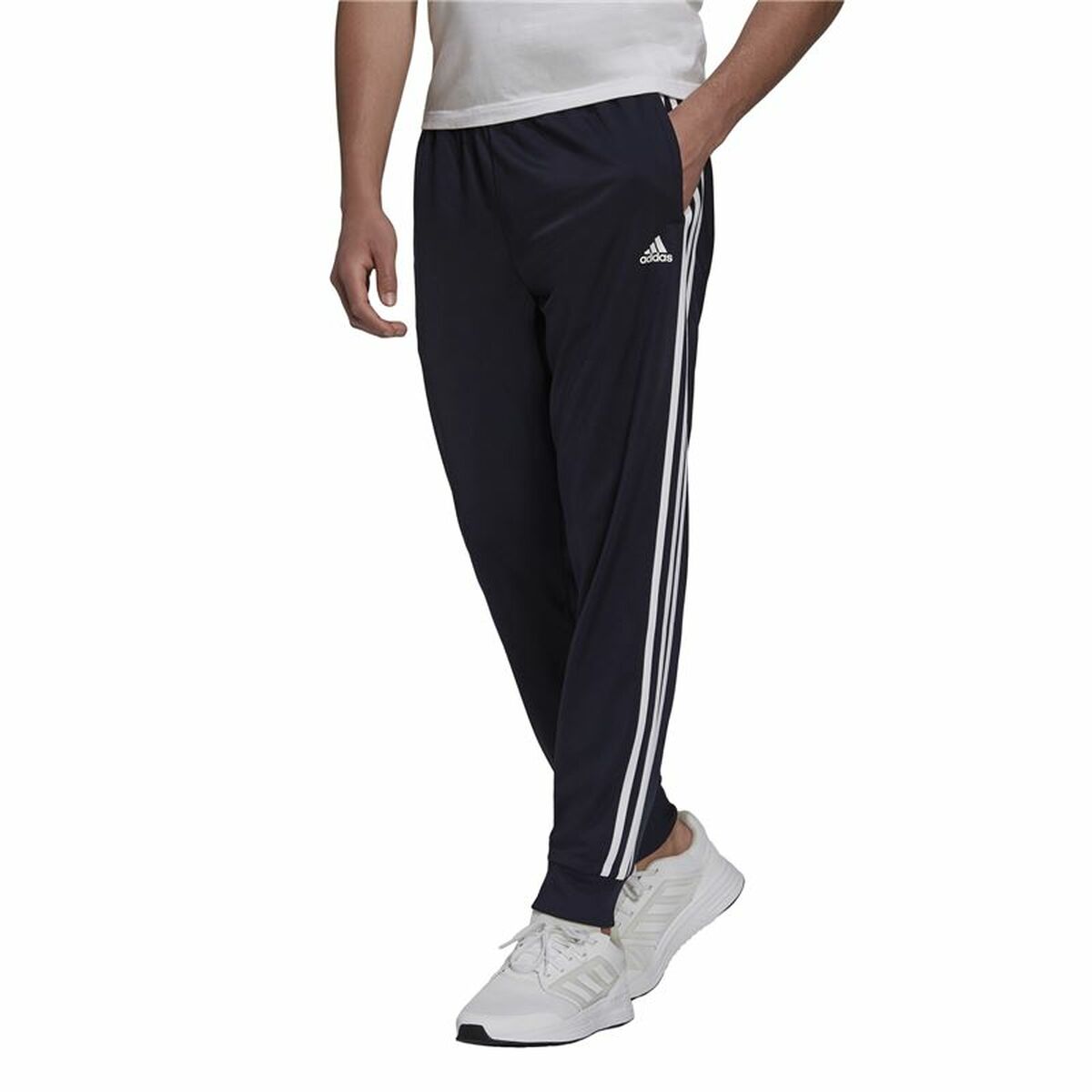 Nederdel träningsoverall för vuxna Adidas 3S Jog Tp Tri Mörkblå - 2