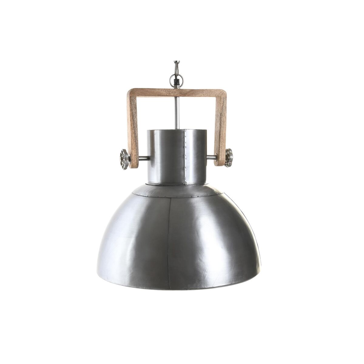 Taklampa DKD Home Decor Brun Silvrig Järn Mangoträ 50 W 40 x 40 x 47 cm - 5