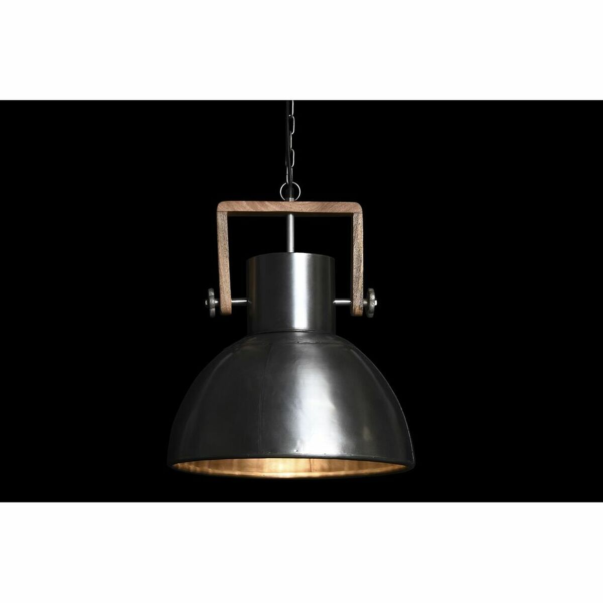 Taklampa DKD Home Decor Brun Silvrig Järn Mangoträ 50 W 40 x 40 x 47 cm - 4
