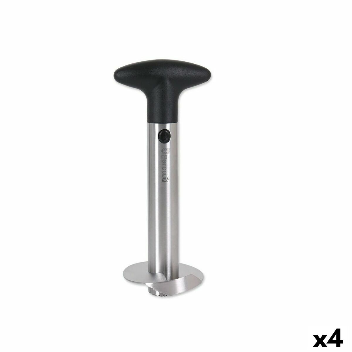 Skärare Percutti Ananas Svart Silvrig Stål 9,6 x 9,4 x 24,5 cm (4 antal)