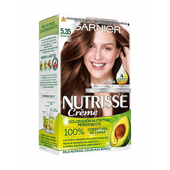 Permanent hårfäg - creme Garnier Nutrisse Nº 5.35/58-Sequoia (3 antal)