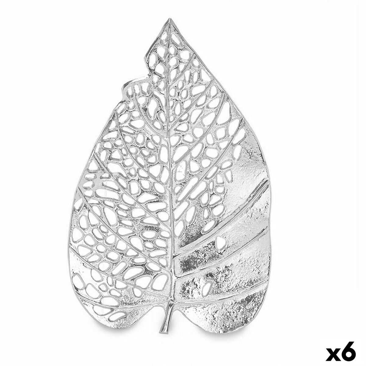 Prydnadsfigur Gift Decor Silvrig Silver Blad 40,5 x 4 x 26 cm (6 antal)