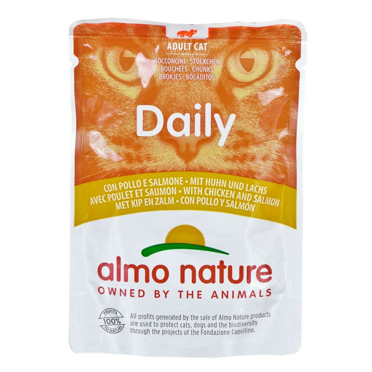 Kattmat Almo Nature Daily Kyckling Lax 70 L 70 g