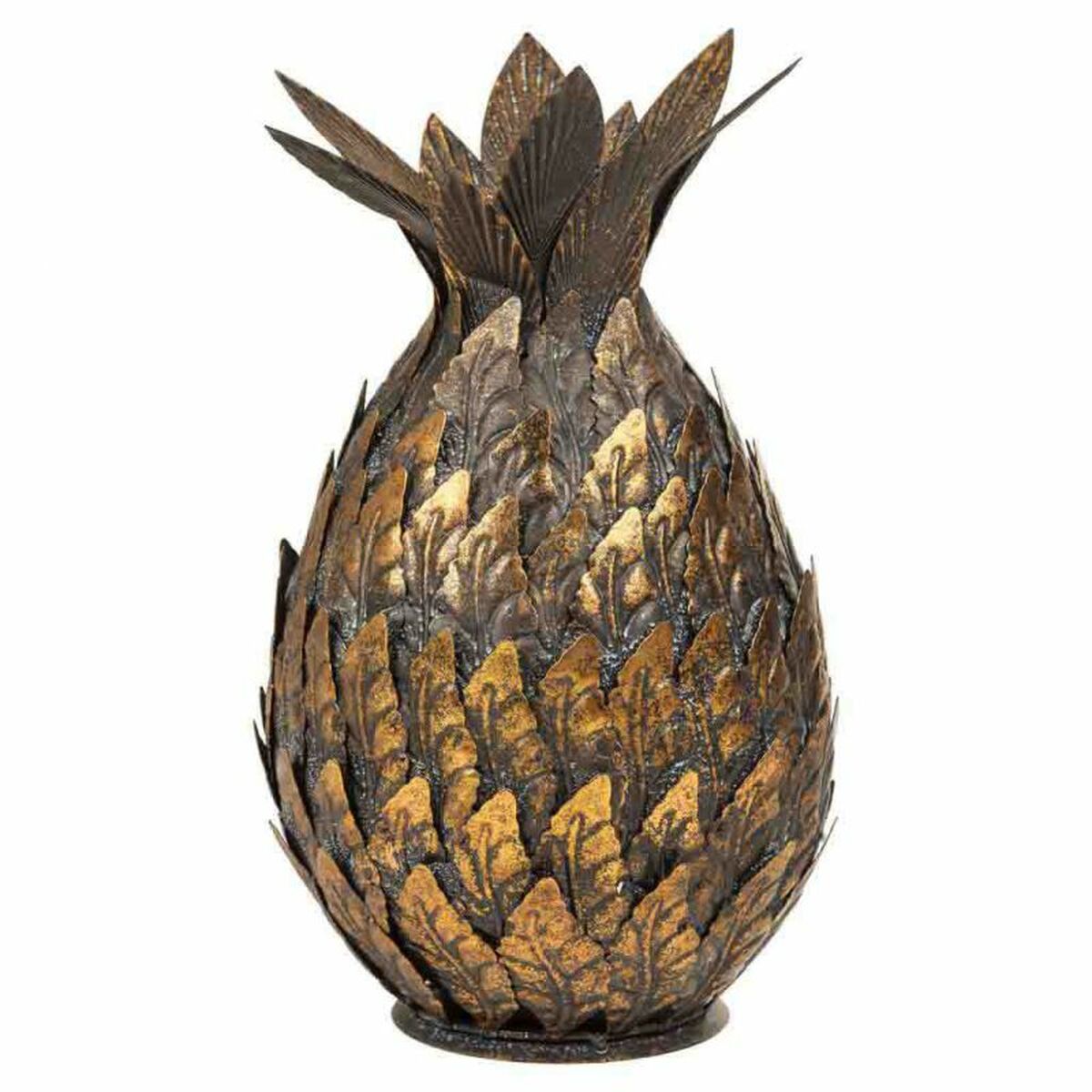Ljusstake Alexandra House Living Gyllene Järn 18 x 28 x 18 cm Ananas - 3