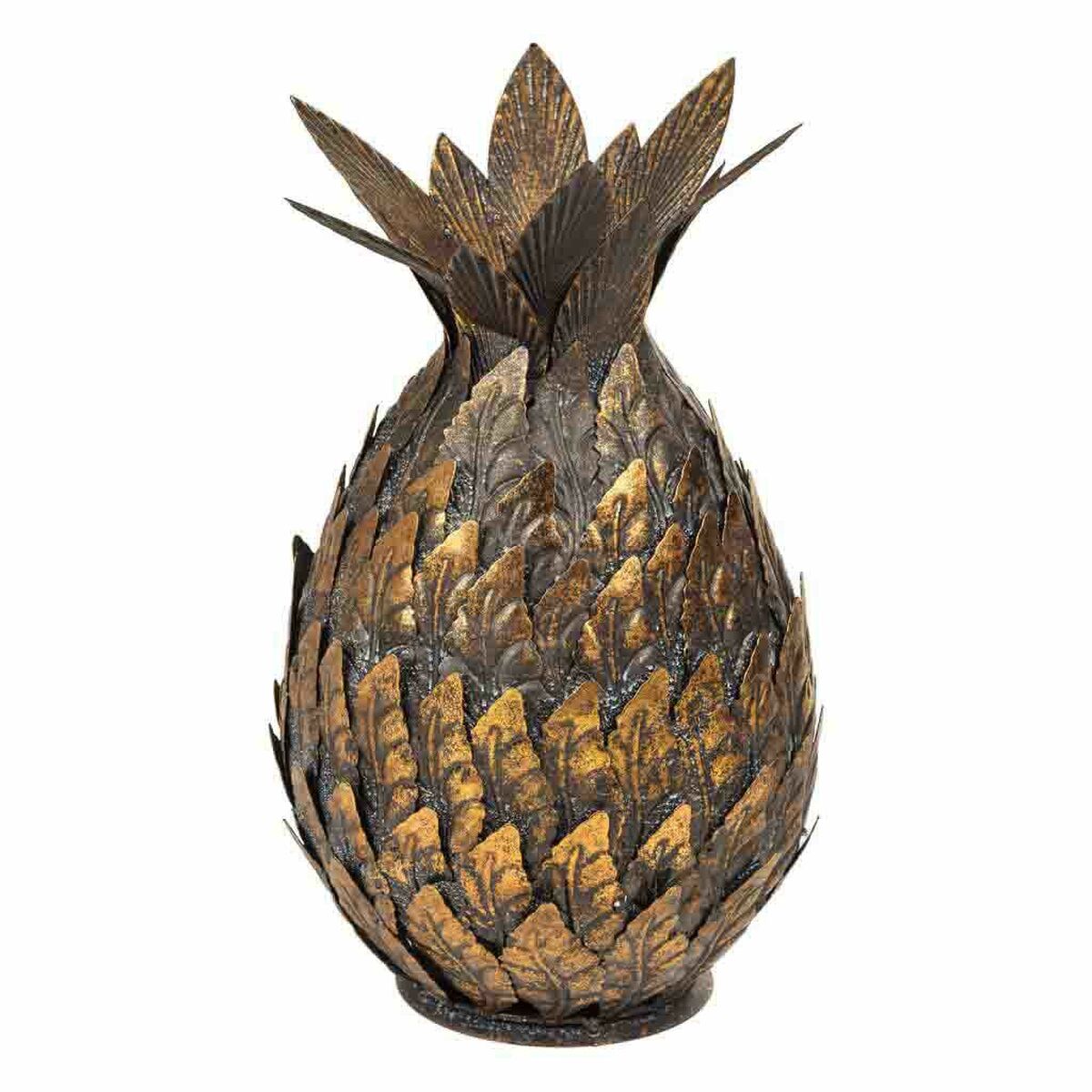 Ljusstake Alexandra House Living Gyllene Järn 18 x 28 x 18 cm Ananas