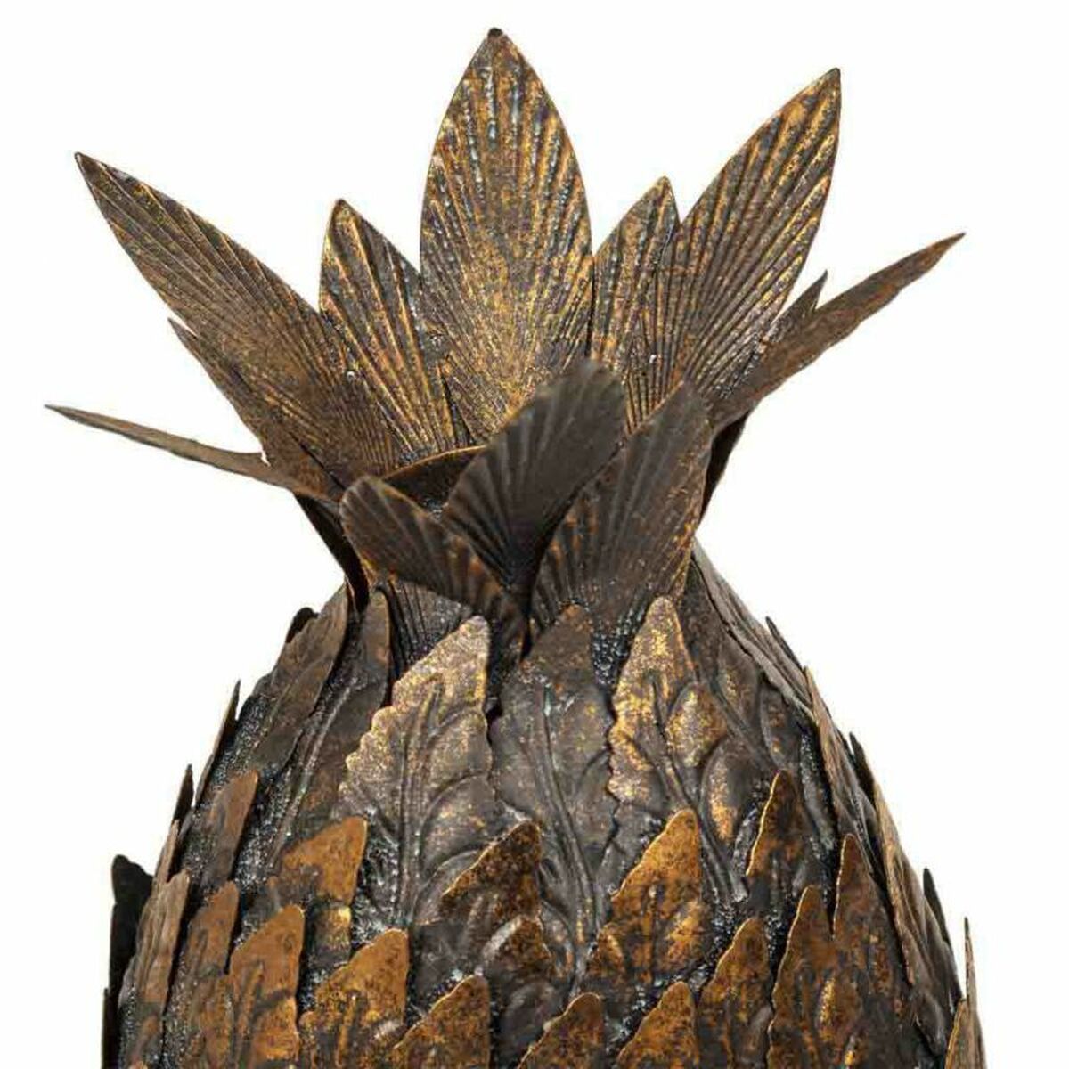 Ljusstake Alexandra House Living Gyllene Järn 18 x 28 x 18 cm Ananas - 4