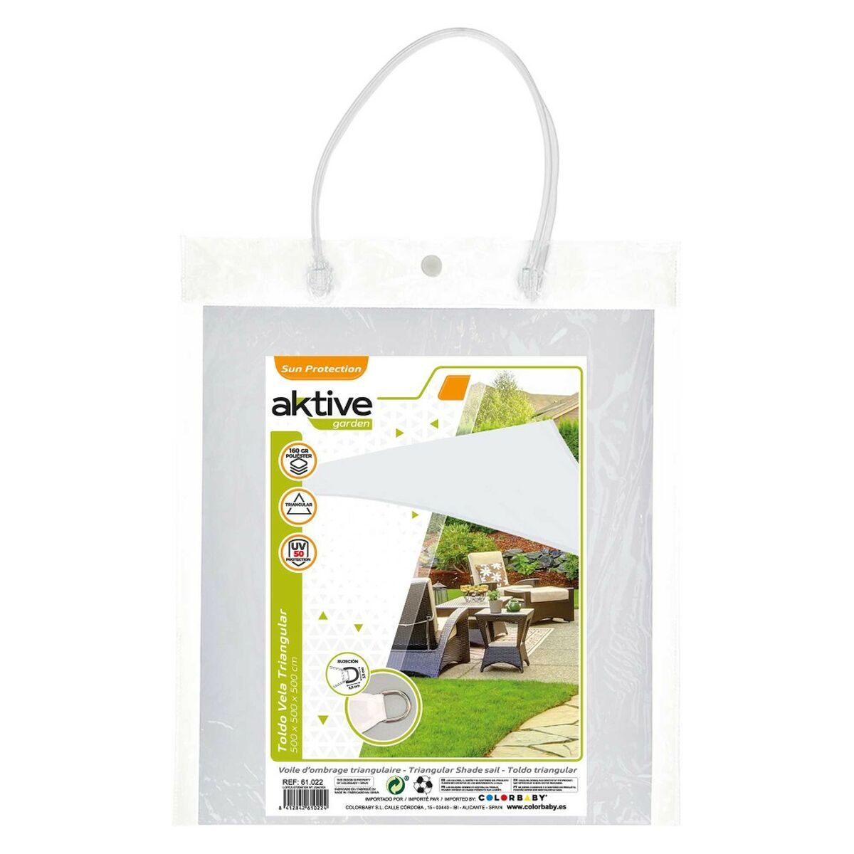 Skugga segel Aktive Triangulär Vit 500 x 500 cm (4 antal) - 8