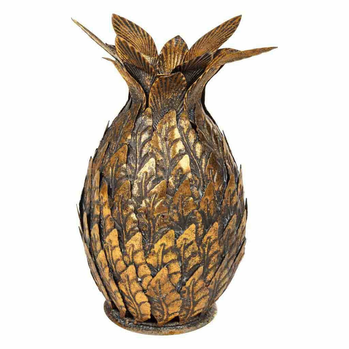 Ljusstake Alexandra House Living Gyllene Järn 15 x 26 x 15 cm Ananas