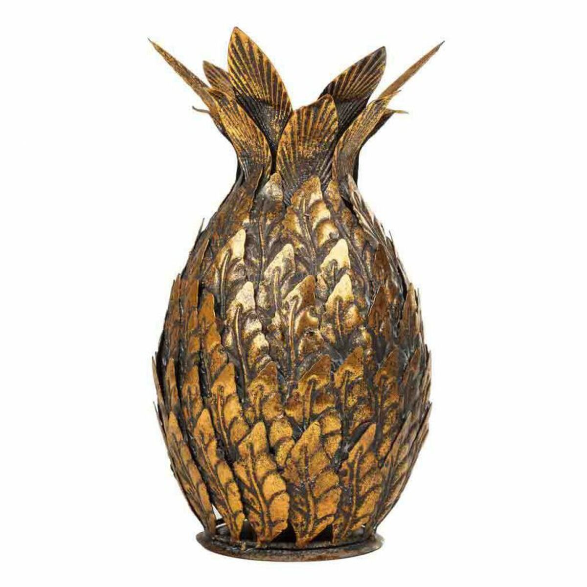 Ljusstake Alexandra House Living Gyllene Järn 15 x 26 x 15 cm Ananas - 3