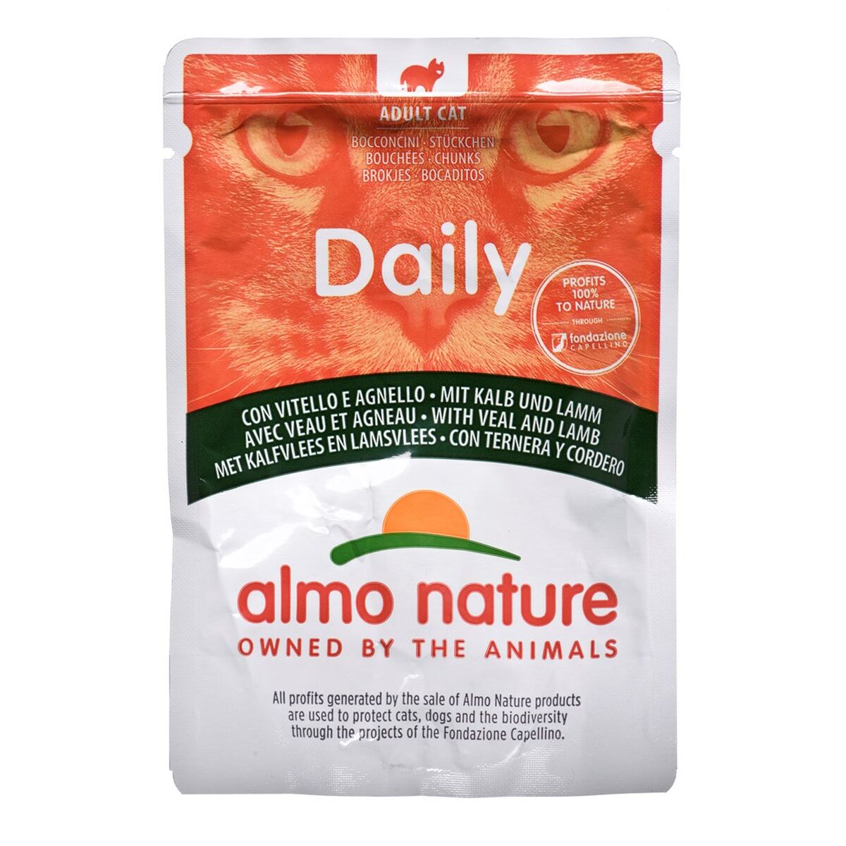 Kattmat Almo Nature Nature Daily Kalvkött Lamm 70 L 70 g
