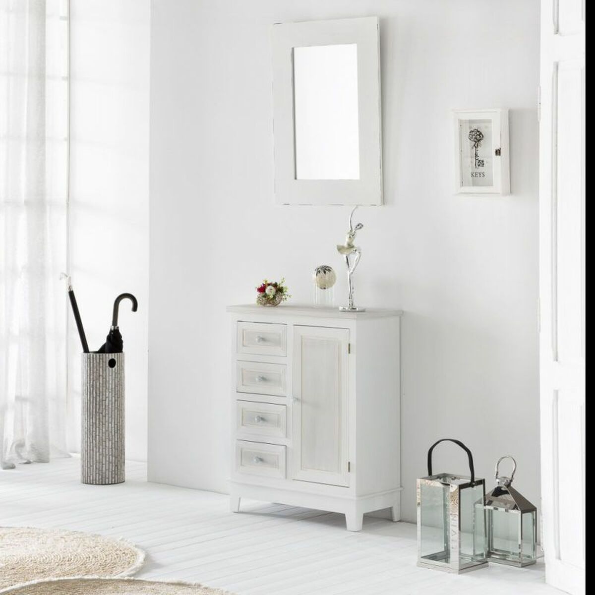 Lykta Alexandra House Living Silver Glas Rostfritt stål 18 x 30 x 18 cm - 3