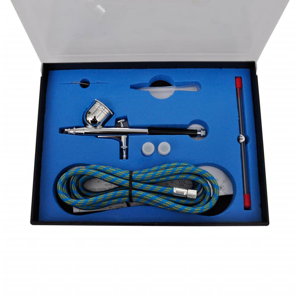 vidaXL Airbrush med kompressor 3 färgsprutor och tillbehör - 4