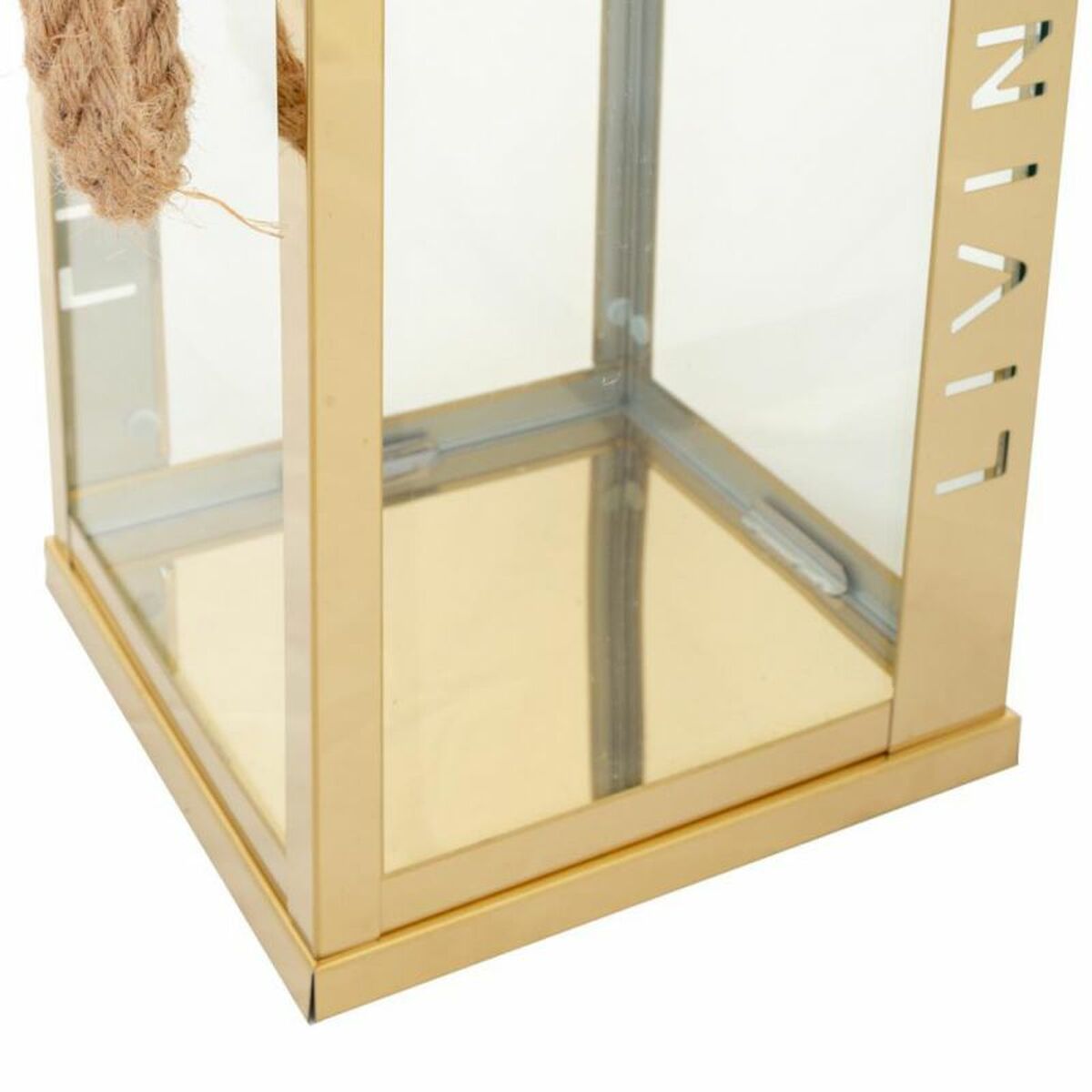 Lykta Alexandra House Living Guld Glas Rostfritt stål 18 x 30 x 18 cm - 6
