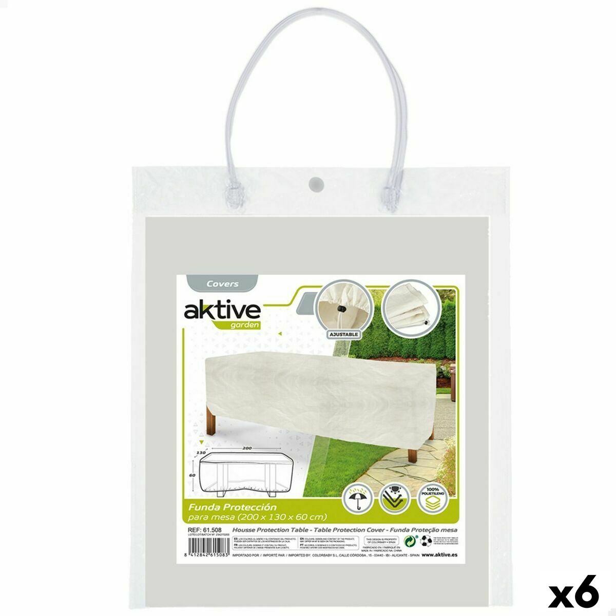 Skyddsväska Aktive Bord Polyetylen 200 x 60 x 130 cm (6 antal) - 7