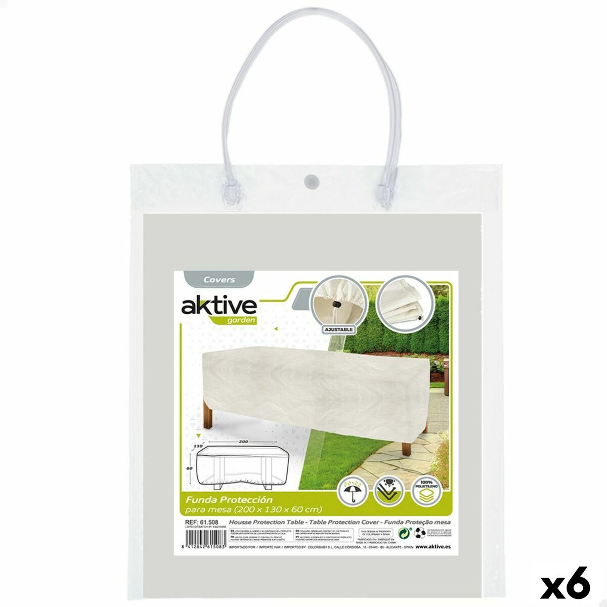 Skyddsväska Aktive Bord Polyetylen 200 x 60 x 130 cm (6 antal) - 8
