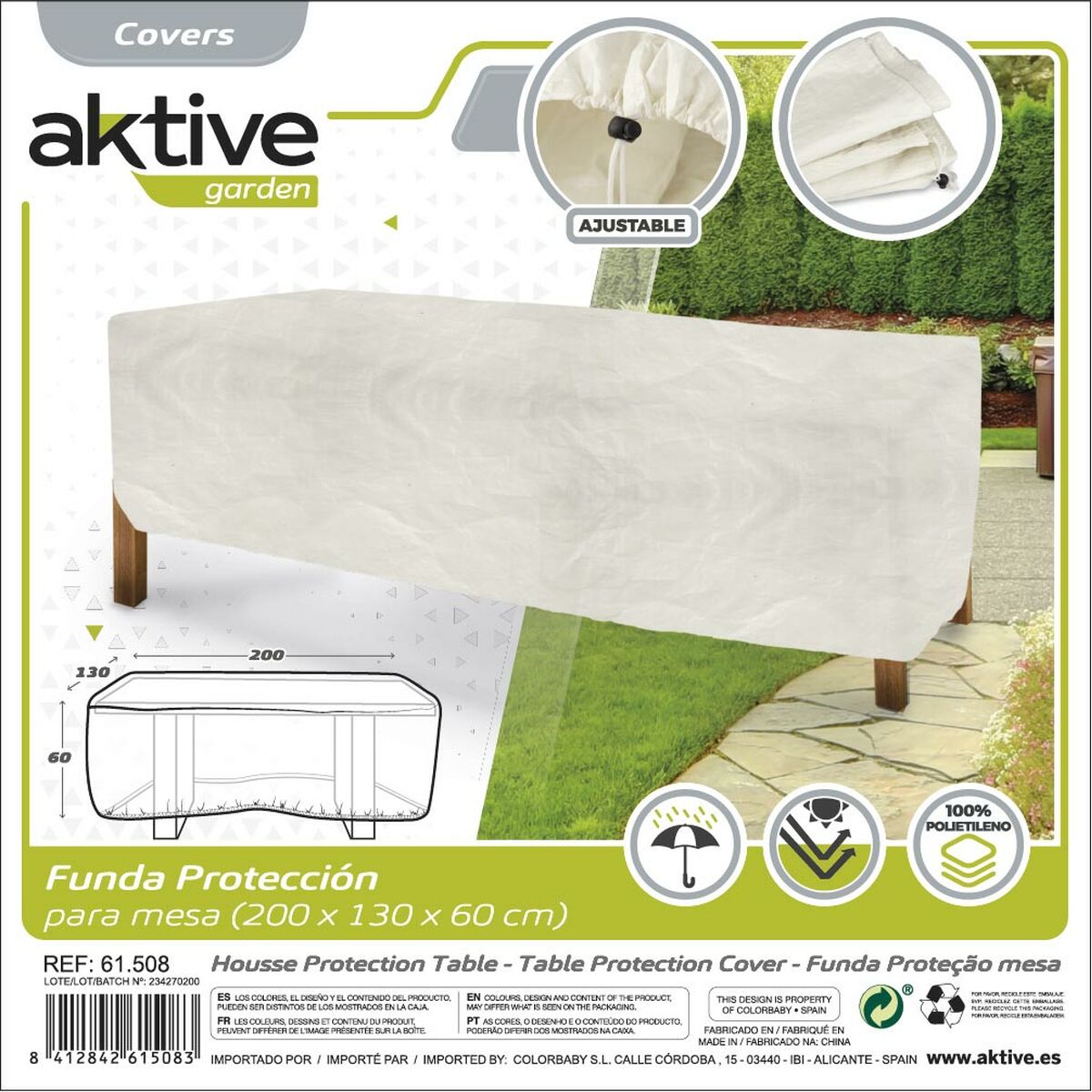 Skyddsväska Aktive Bord Polyetylen 200 x 60 x 130 cm (6 antal) - 14