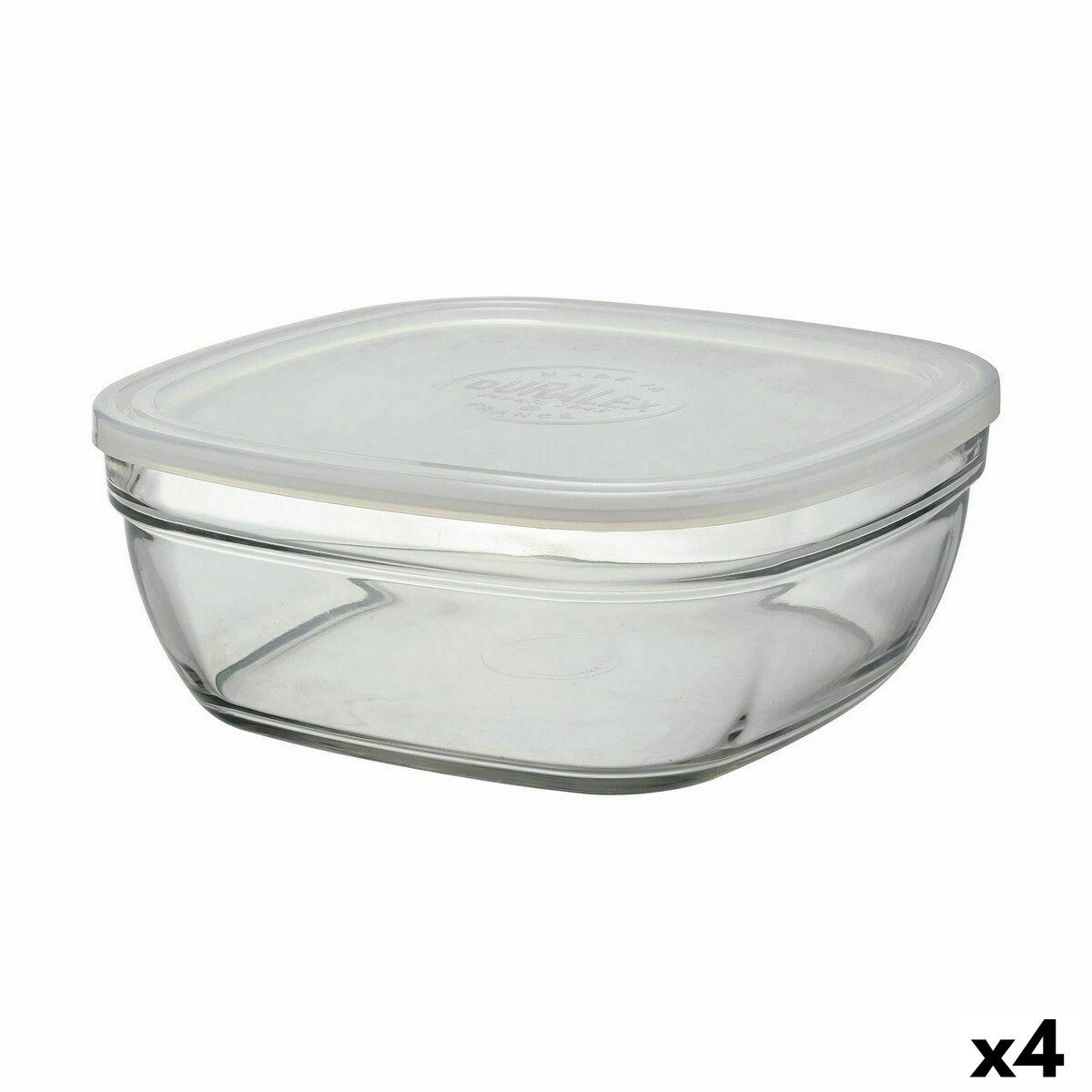 Fyrkantig matlåda med lock Duralex FreshBox 3 L 23 x 23 x 9 cm (4 antal)