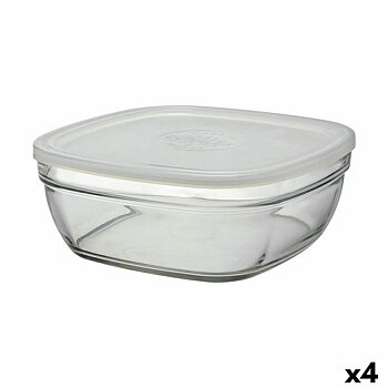 Fyrkantig matlåda med lock Duralex FreshBox 3 L 23 x 23 x 9 cm (4 antal)