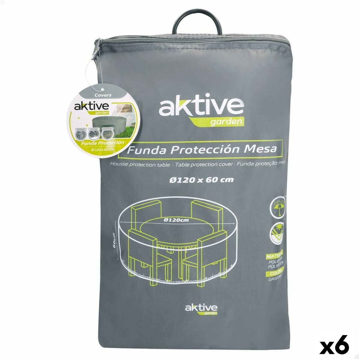 Skyddsväska Aktive Ø 120 cm Bord 120 x 60 x 120 cm (6 antal) - 2