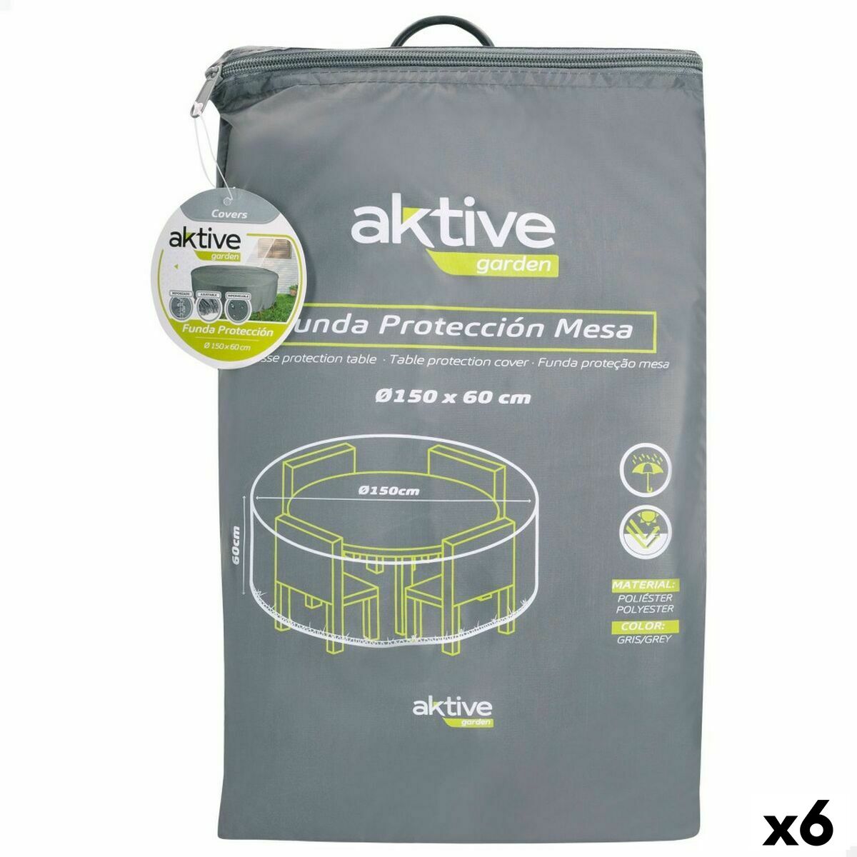 Skyddsväska Aktive Ø 150 cm Bord 150 x 60 x 150 cm (6 antal)