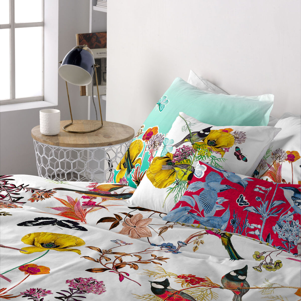Kuddfodral HappyFriday Multicolour 60 x 60 cm Fåglar - 3